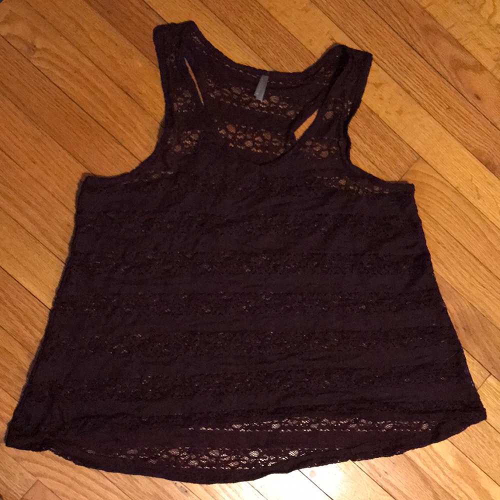 Plum Lace Vanity Tank Top